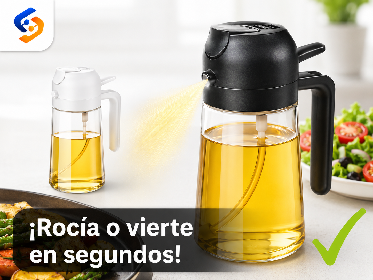 Oiluxe™ | Dispensador de Aceite 2 en 1